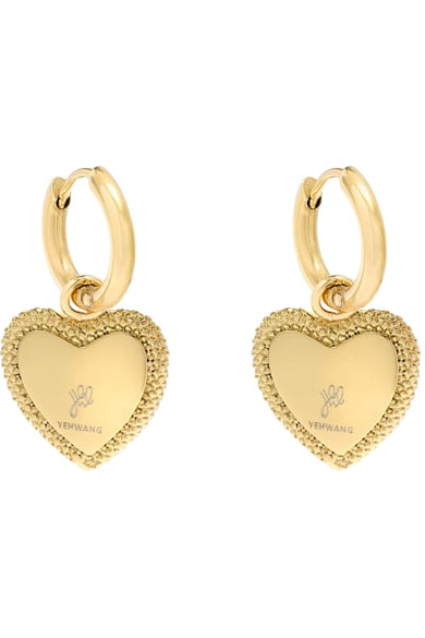 Earrings Heart with Vision Gold Color Metal h5 Picture2